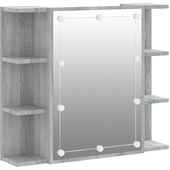 Vidaxl - Mirror Cabinet with led Grey Sonoma 70x16.5x60 cm Grey