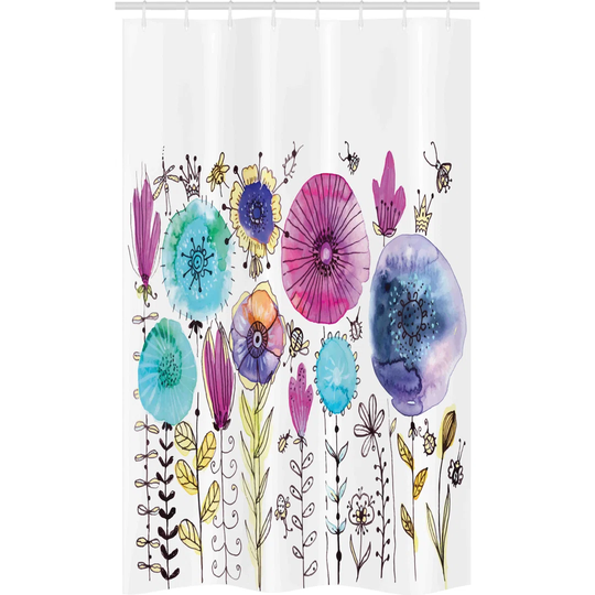 Hasnah 8 Piece Polyester Shower Curtain Set + Hooks