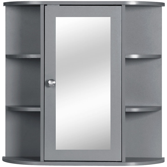 Mirror cabinet Wall mounted mirror cabinet Bathroom cabinet mdf shelf 58 x 60 x 16.5 cm