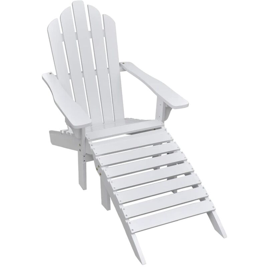 Garden Chair with Ottoman Wood White VDTD26271 - Topdeal