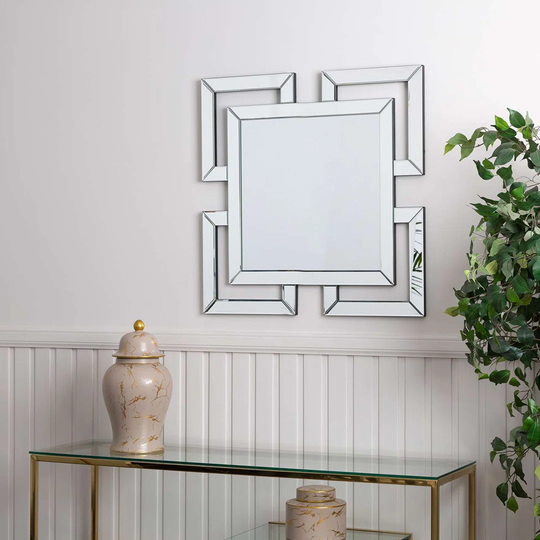 Anel Wood Framed Wall Mounted Accent Mirror in White
