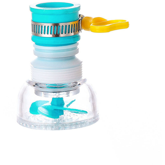 Rotary faucet drain, kitchen splash-proof water filter water purifier, blue - blue