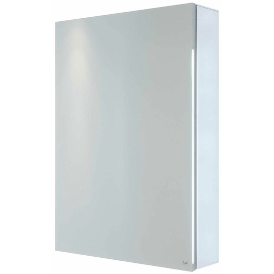 Rak Gemini 1-Door Mirrored Bathroom Cabinet 700mm h x 500mm w - Stainless Steel
