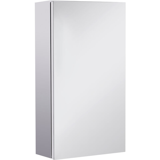 Stainless Steel Wall-mounted Bathroom Mirror Cabinet Single Door 300W (mm) - silver - Homcom
