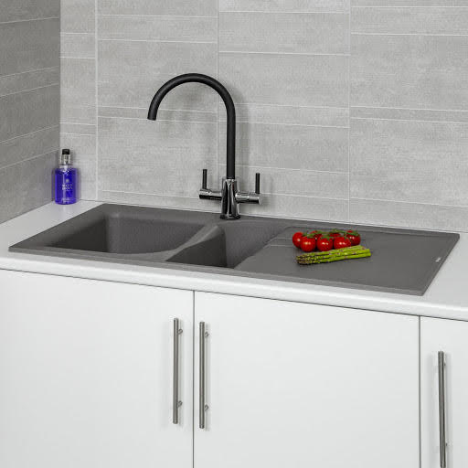 Reginox Elleci Grey Granite Inset 1.5 Kitchen Sink With Waste EGO475