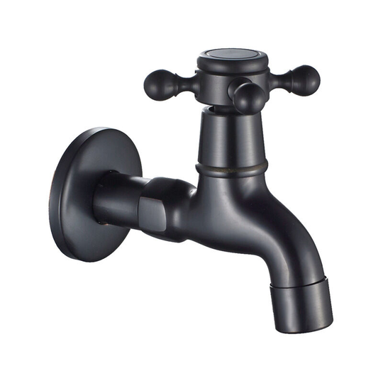 Vintage Faucet for Cold Water with MonoCommand G1 / 2 Interface - Wall Mounted Bath Wall Map Faucet (Black)