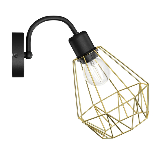 Hannover 1 - Light Gold/Black Armed Sconce