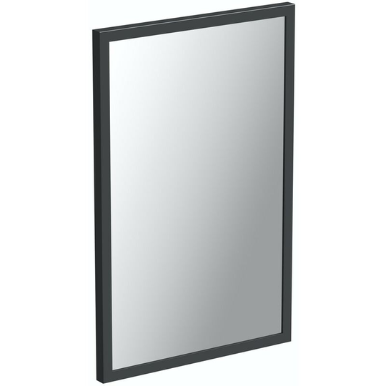 Hale grey gloss bathroom mirror 800 x 550mm - Grey - Mode