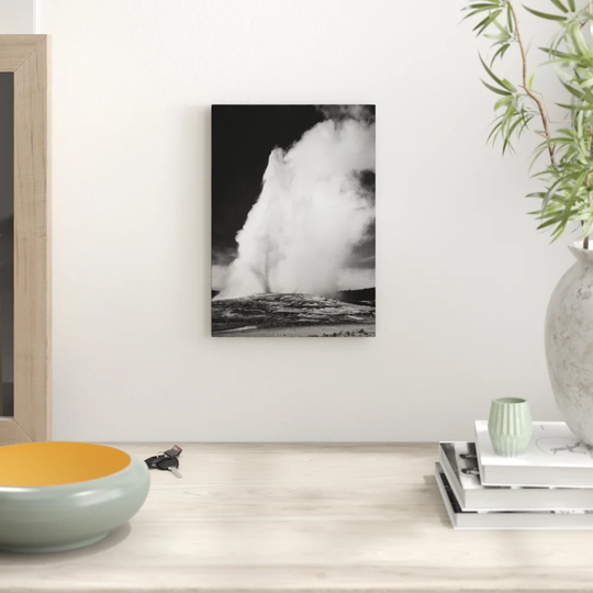 'Old Faithful Geyser Erupting in Yellowstone' by Ansel Adams Graphic Art