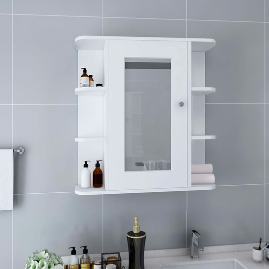 Bathroom Mirror Cabinet White 66x17x63 cm mdf FF323601_UK - Topdeal