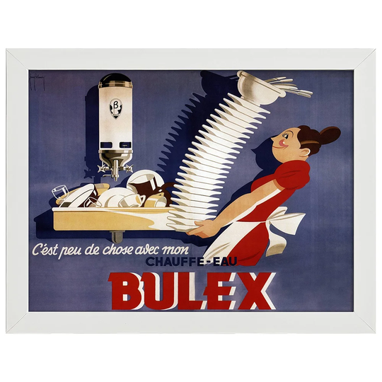 Vintage advertising poster Bulex - Water Heater - Decorative Art Print, Wall Art Decor