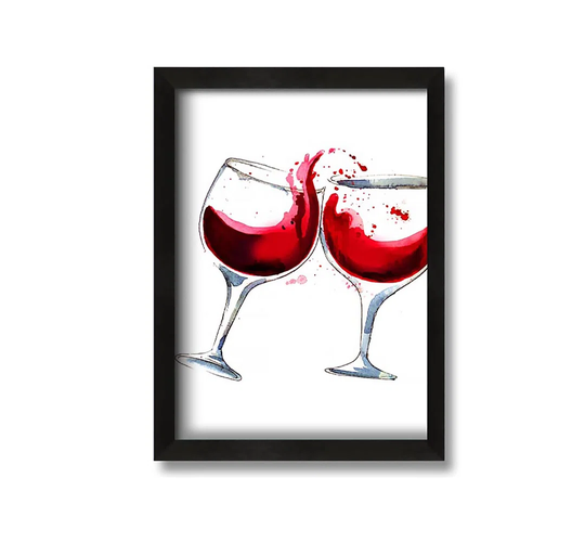 Red Wine Lovers - Picture Frame Painting on Canvas