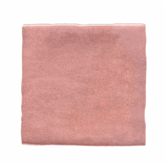 Rak Pink Marakkesh Glossy Ceramic Wall Tiles Wavy Square Smooth 150 x 150 mm - Pink