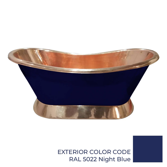 1676mm x 724mm Pedestal Double Slipper Bathtub