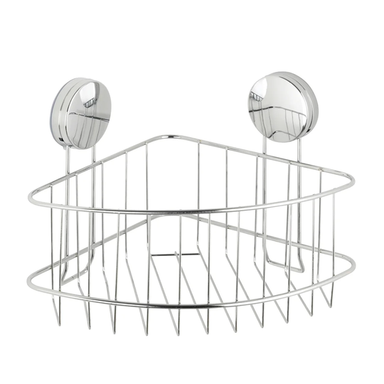 WENKO Static-Loc® Plus Corner Shelf Large Osimo, Bathroom Shelf, Fixing Without Drilling