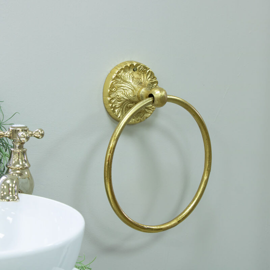 Luxe Gold Ring Towel Holder - Gold