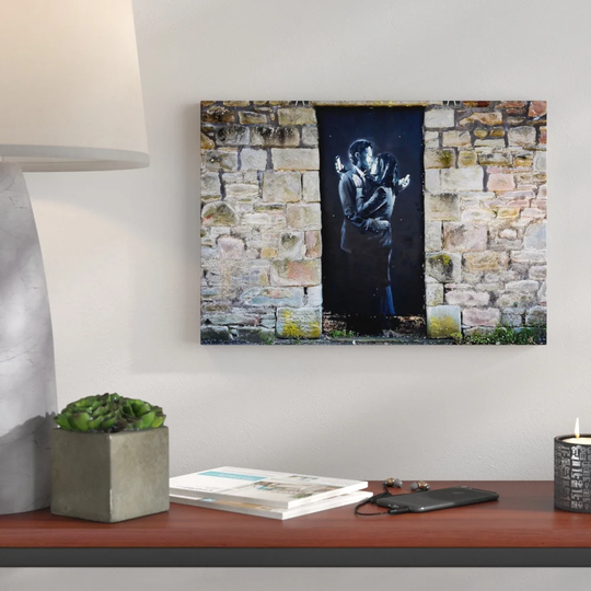"Mobile Lovers Banksy Wall Art Graffiti" Graphic Art