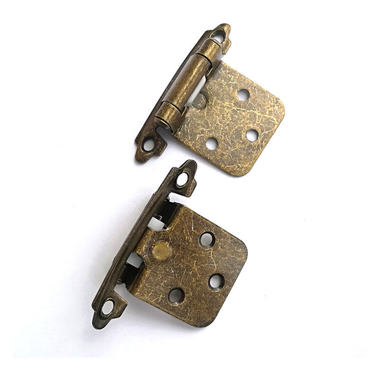 Cabinet Hinge, Tiberham Heavy Duty Retro Style Face Mount Flush Cabinet Hinges, Semi-Concealed Variable Overlay Hinge for Cabinet Closet Door