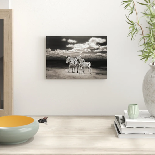 'Three Zebras in the Wild' Graphic Art