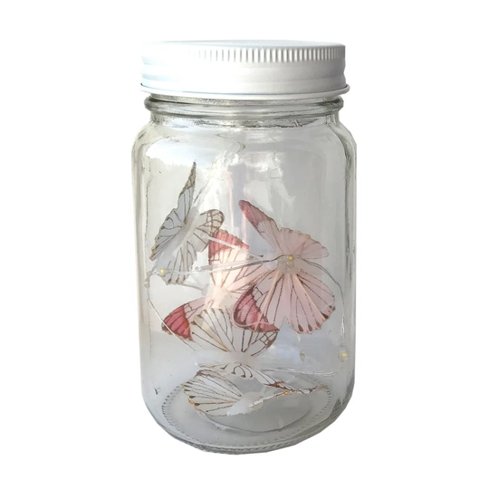 Schaal Butterfly Led Light Chain in Glass Jam Jar