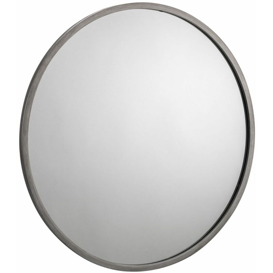 Mordent Round Pewter Wall Mirror - pewter