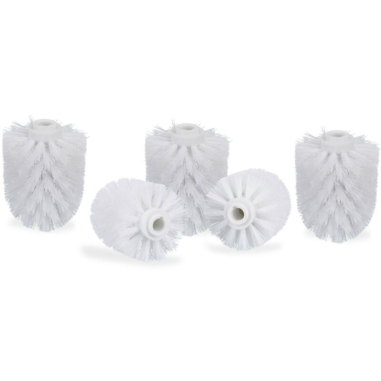 Toilet Brush Head Set of 5, Loose Toilet Brushes, 12 mm Threads, Replacement Heads, Diameter 8 cm, White - Relaxdays