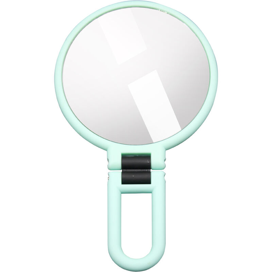 10X/15X Magnifying Handheld Mirror Folding Handle Double-sided Portable Travel Magnified Hand Mirror Pedestal Makeup Mirror, Green 10X - Green 10X