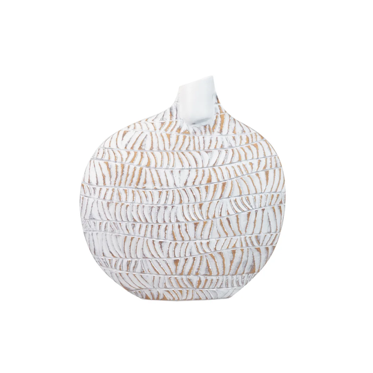 Marrone Brown/White Resin Table Vase