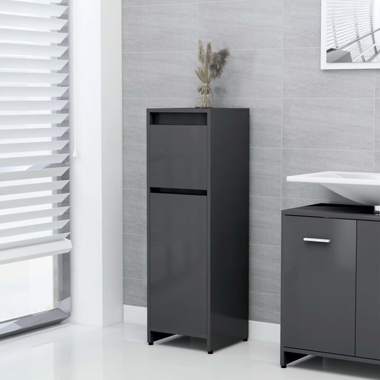 Bathroom Cabinet Grey 30x30x95 cm Chipboard