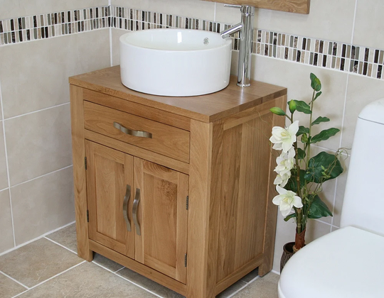 Desirae Solid Oak 700mm Free-standing Vanity Unit