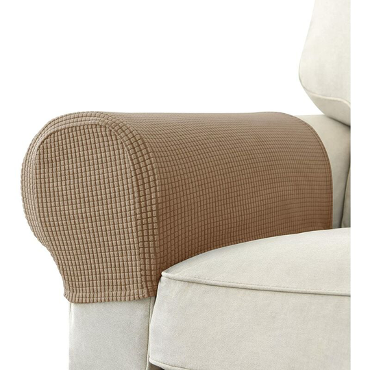 Armchair cover, Set of 2 non-slip armchair, sofa armrest protector, for furniture protector ( (Camel) - Litzee