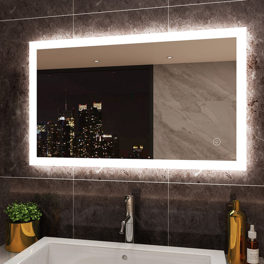 Elegant - Modern led Illuminated Bathroom Mirror 1000 x 600 mm Demister and Sensor IP44 Rated
