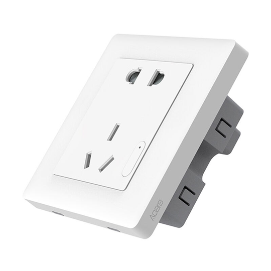 Aqara - QBCZ11LM Intelligent Wall Socket Timing Switch Electricity Statistics Replace Traditional Sockets,model:White
