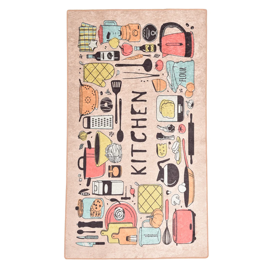 Zamudio Happy Lunch Shaggy Beige Rug