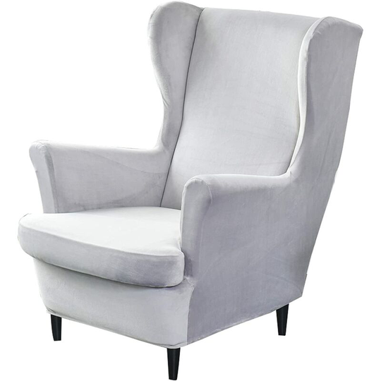 Wingback Chair Cover 2-Piece, Wing Chair Covers Armchair Chair Slipcovers Spandex Sofa Cover Furniture Protector Machine Washable Removable for
