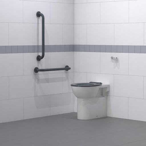 Nymas NymaCARE Back to Wall Ambulant Doc M Toilet Pack with Dark Grey Grab Rails - AMBBTWC/DG