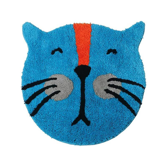 Cute Doormat for Kids - Microfiber Absorbent Bathroom Mats - Front Door Mat Carpet Floor Rug - 23.6x23.6, Cat