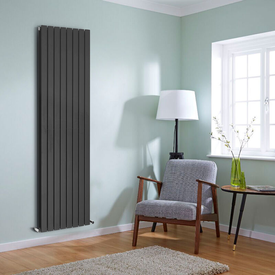 NRG - Anthracite Flat Panel Radiator Designer Column Bathroom Central Heating Double 1800x544mm