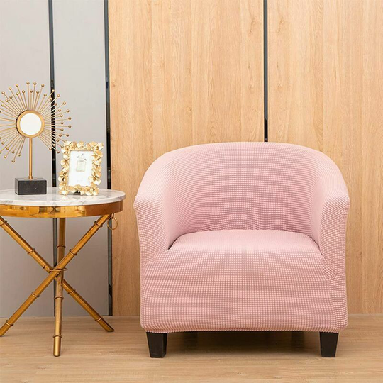 Bathtub Chair Cover Stretch Jacquard Furniture Cover / Machine Washable Removable Armchair Slipcover (Pink)