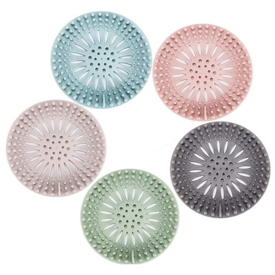 Floor drain for kitchen and bathroom sinks, hair strainer plug, sewer filter, anti-blocking sinks five colors (5 pieces)