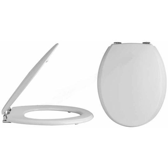 Traditional Round Standard Seat Chrome Hinges with Bottom Fixing - White - Bayswater