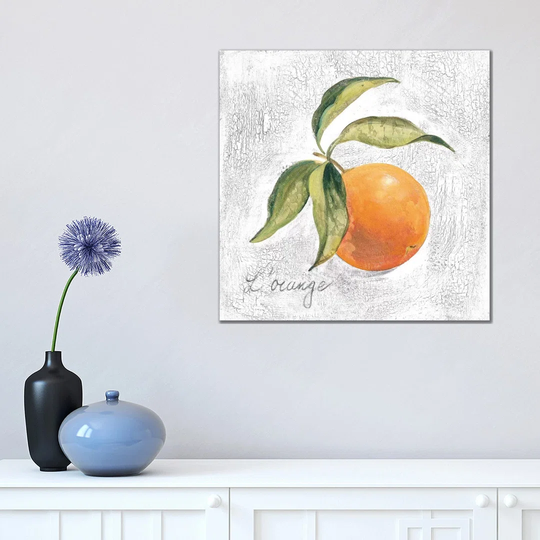 L Orange on White by Silvia Vassileva - Wrapped Canvas Art Prints