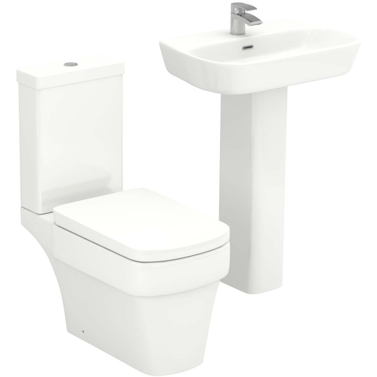 Millennium 600mm Full Pedestal Basin and Toilet Suite - White