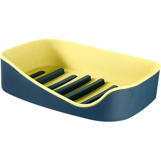 Bathroom Shelf Soap Rack Wall Wall mounted Soap Holder Bathroom Bathroom Accessories Soap Pad Shower Soap box Table shelf (Color: Dark blue)