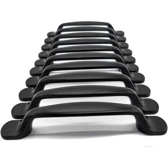 10x Qrity 96mm Black Kitchen Cabinet Door Pulls Cupboard Drawer Bedroom Furniture Pull Handle