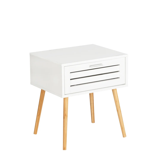 WENKO Side Table With Drawer Finja, Coffee Table, Bedside Table Made of Bamboo/MDF