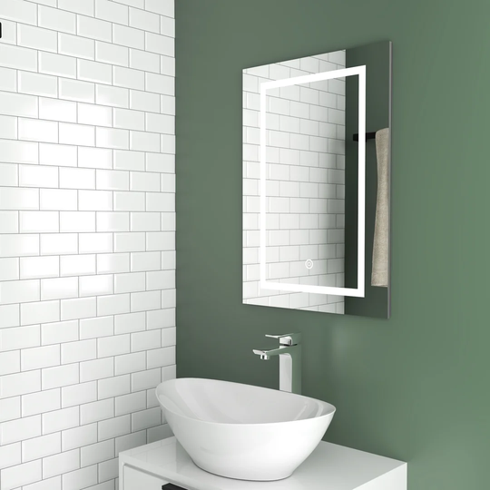 Crevan 50cm x 70cm Surface Mount Mirror Cabinet with LED Lighting