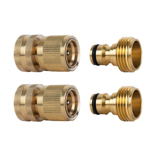 2 Sets 19mm Brass Garden Hose Connector, Betterlife Garden Hose Faucet Adapter for Garden, Kitchen, Outdoor