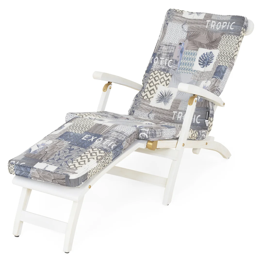 Sunbed-armchair Tropical L.155 L.60 H.80 White/multicolour