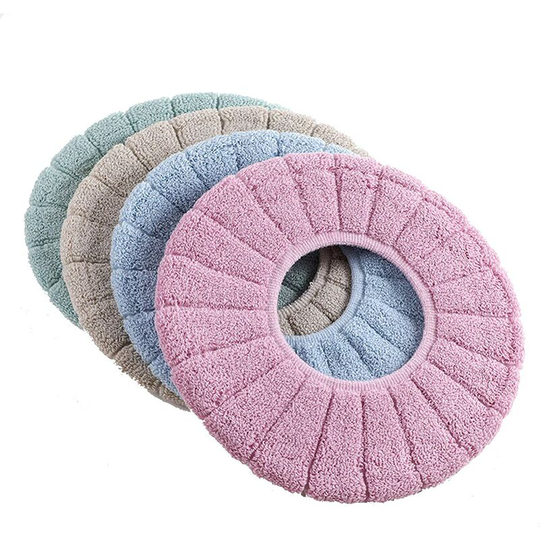 Toilet Seat Cover Retractable Toilet Cushion Mat Soft Washable Toilet Seat Pads Washable Heated Toilet Cover Fit Most Type Toilets 4 Pcs